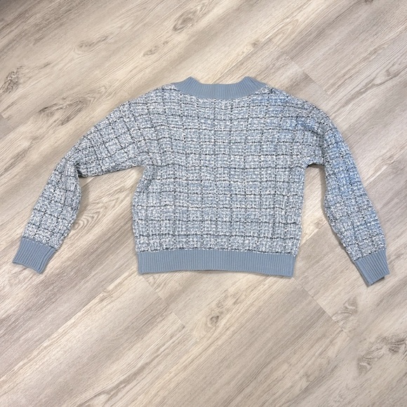 Jessica Simpson Women’s Sweet Powder Blue Tweed Style Button Front Cardigan / XS - Picture 4 of 6